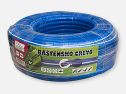 Garden hose three layer, reinforced, blue / white